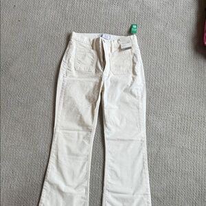 GAP High Rise Corduroy Pants in Cream